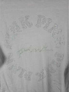 Victorias Secret PINK BLING STUDDED LOGO Long Sleeve Tee Shirt MEDIUM